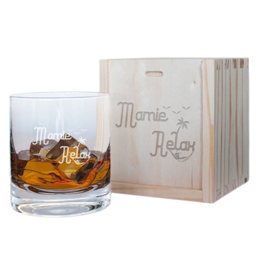 Verre à whisky et son coffret Mamie Relax Verre à whisky et son coffret Mamie Relax