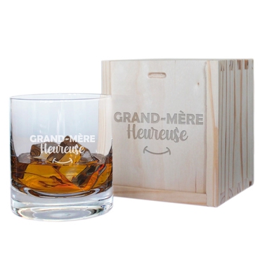Verre à whisky et son coffret Mamie Heureuse Verre à whisky et son coffret Mamie Heureuse
