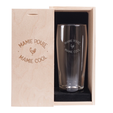Verre à bière et son coffret Mamie Poule Cool Verre à bière et son coffret Mamie Poule Cool