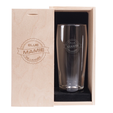 Verre à bière et son coffret Mamie de l'année Verre à bière et son coffret Mamie de l'année