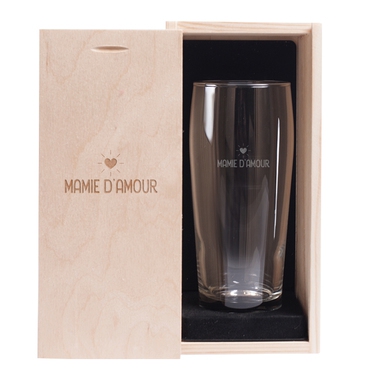 Verre à bière et son coffret Mamie d'amour Verre à bière et son coffret Mamie d'amour