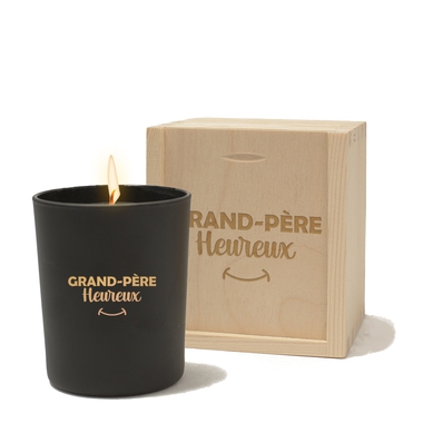Bougie grand-père heureux allumée Bougie grand-père heureux allumée