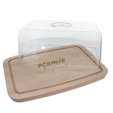 Plateau à fromages avec cloche Mamie (fique) Plateau à fromages avec cloche Mamie (fique)