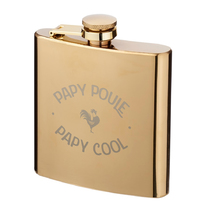 Flasque dorée Papy Poule
