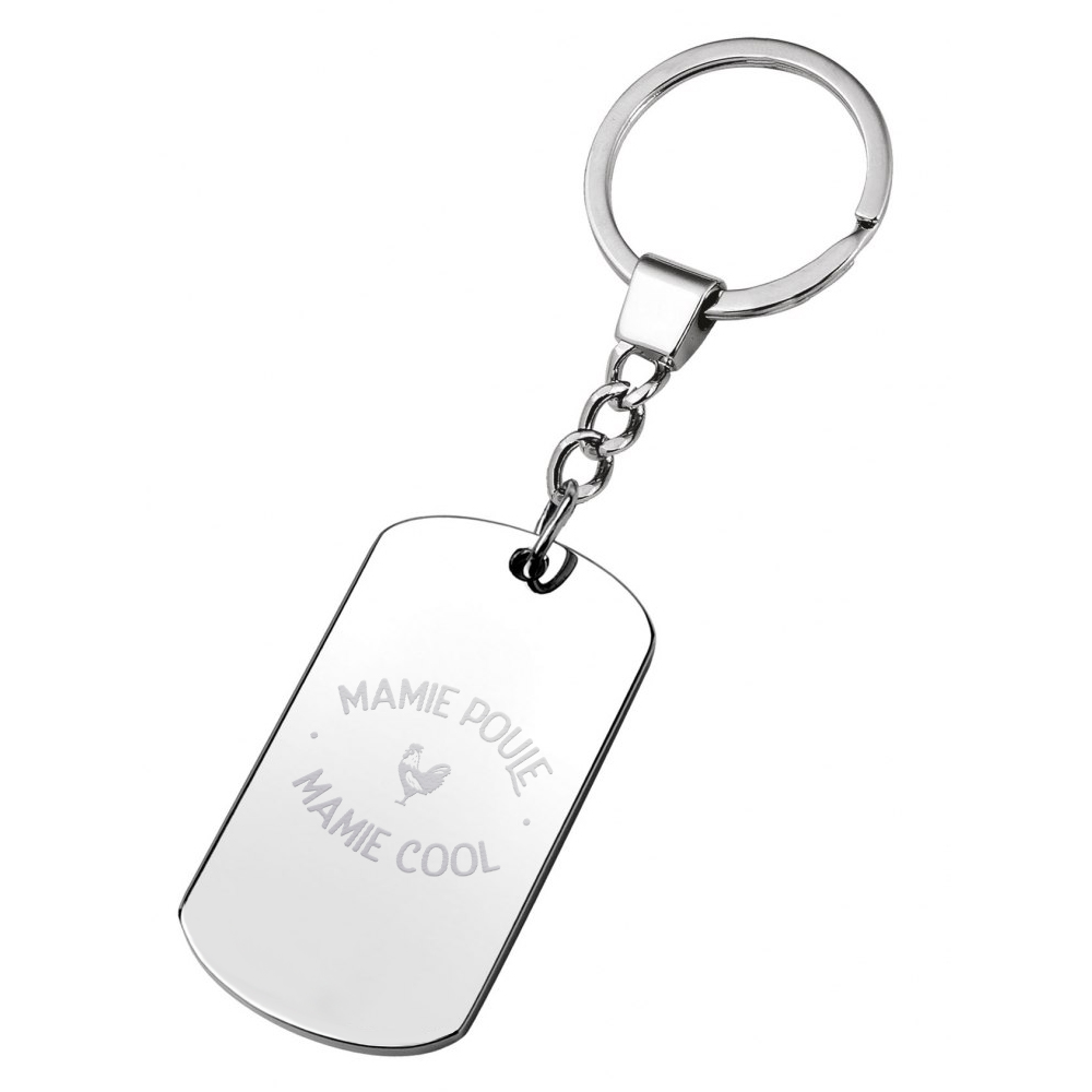 Porte-clés plaque Mamie Poule Mamie Cool