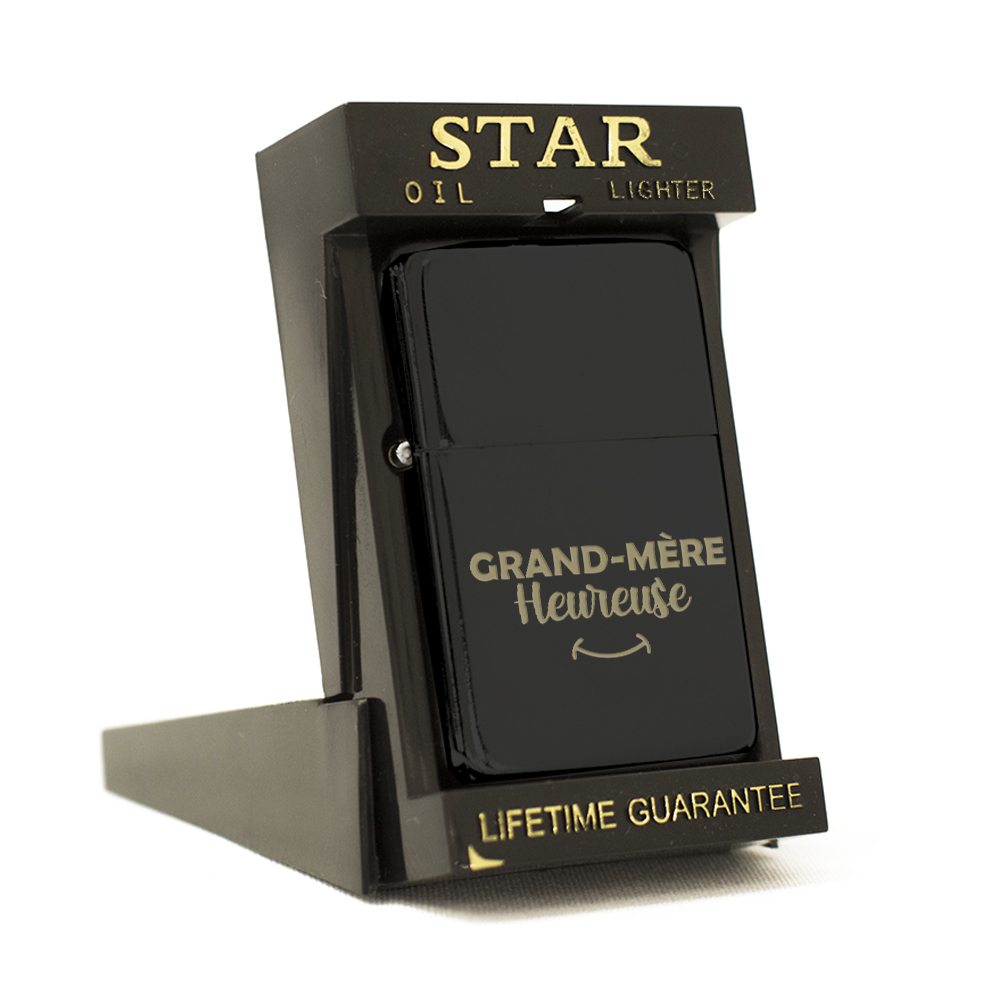 Briquet Star noir Mamie heureuse