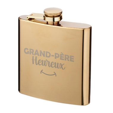 Flasque dorée grand-père heureux Flasque dorée grand-père heureux