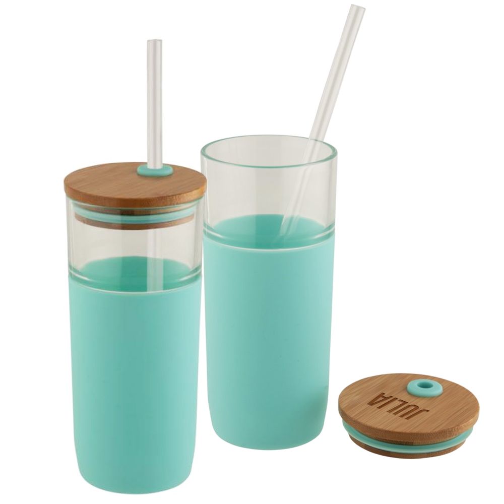Verre avec couvercle gravé
