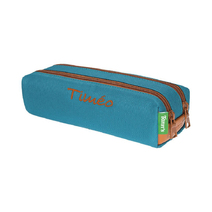 Trousse Tann's bleu canard brodée